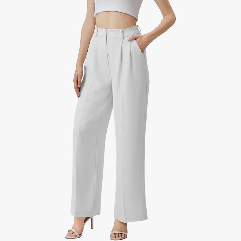 Sassy Zoey Wide Leg High Waisted Trousers with Pockets Work/Business Casual XL